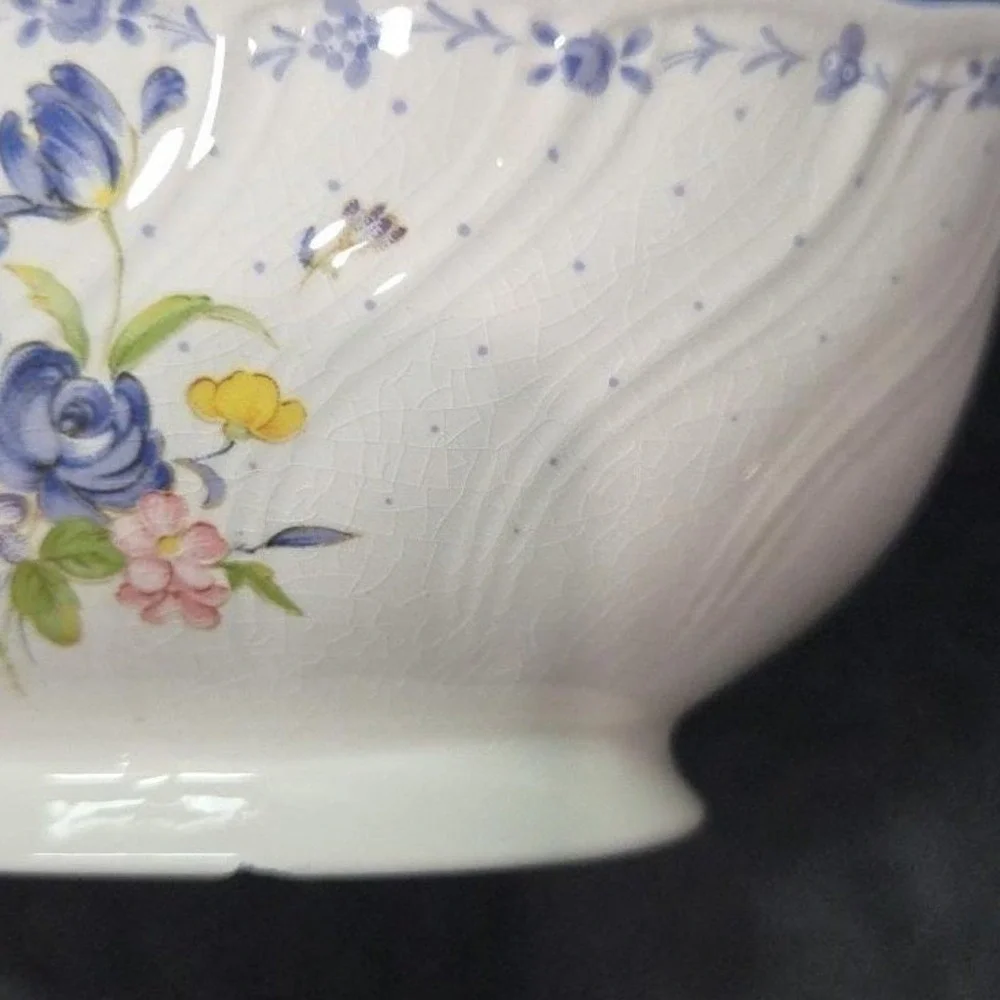 Nikko Blue Peony Gravy Boat, Vintage Blossomtime Fine Tableware Floral Serveware